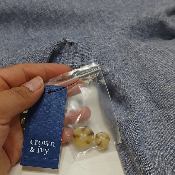 Crown & Ivy Ruffled Bluish Blazer Sz12 New Whith Tag - Picture 2 of 10